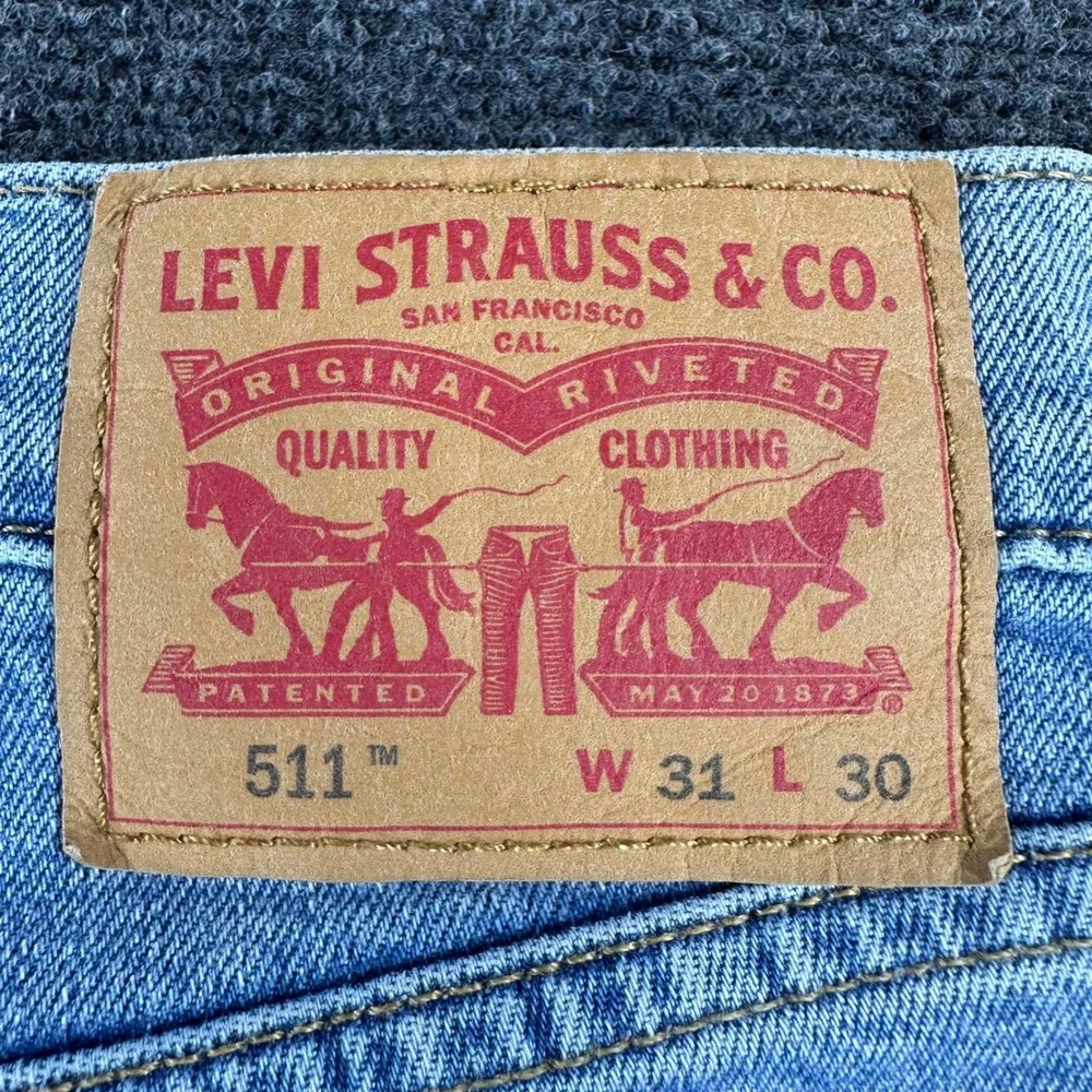 Levi's 511 Jeans Mens 31x30 W31 L30 Light Wash Slim Fit Denim